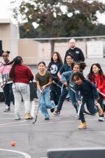 Tthe students enjoyed a ball hockey activation supported by the LA Kings Hockey Development Team.
